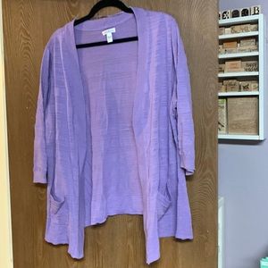 3/4 sleeve lavender sweater